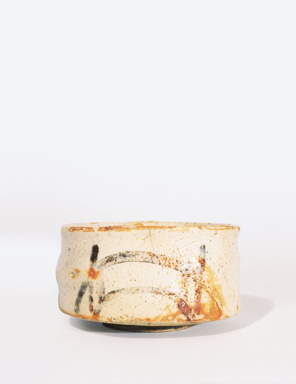 Shino Chawan tebolle med lav fotring, Momoyama Period (glasert steintøy) av Japanese School