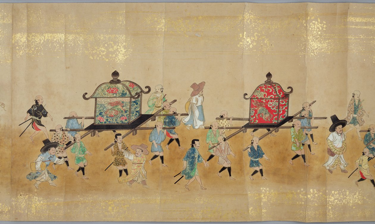 Sjette koreanske ambassade til Japan i Meireki 1 på tidspunktet for Tokugawa Ietsunas etterfølgelse i 1651, muligens av Kano Masunobu (1625-94) (rullemaleri) (detalj) (se også 79774 og 120823) av Japanese School