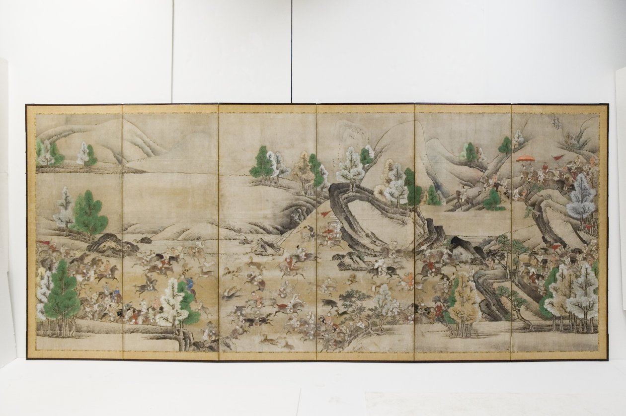 Tartar Hunt (blekk, farge, papir) av Japanese School