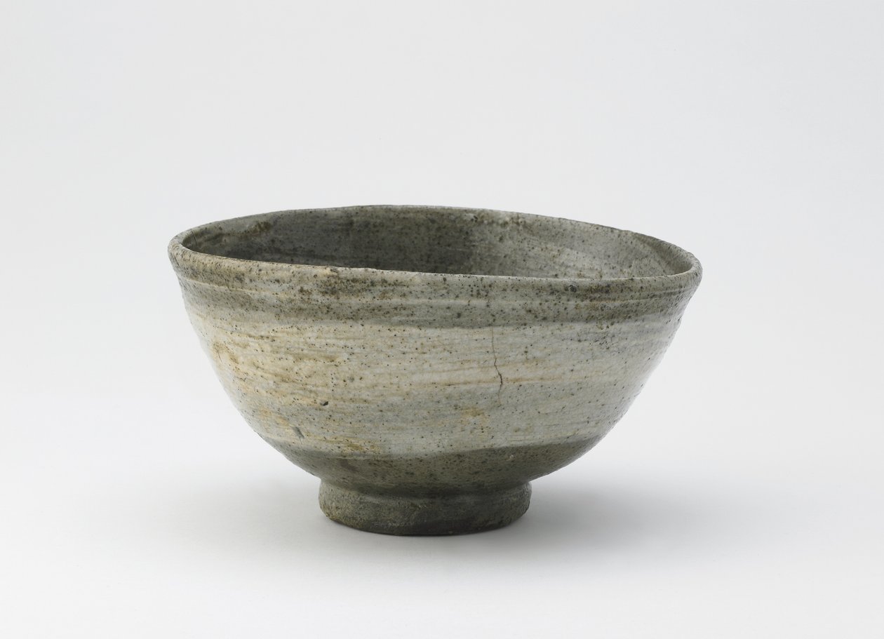 Tebolle, hakeme type, Edo-periode, 1700-midten av 1800-tallet (steintøy med børstet hvit slip under klar glasur) av Japanese School