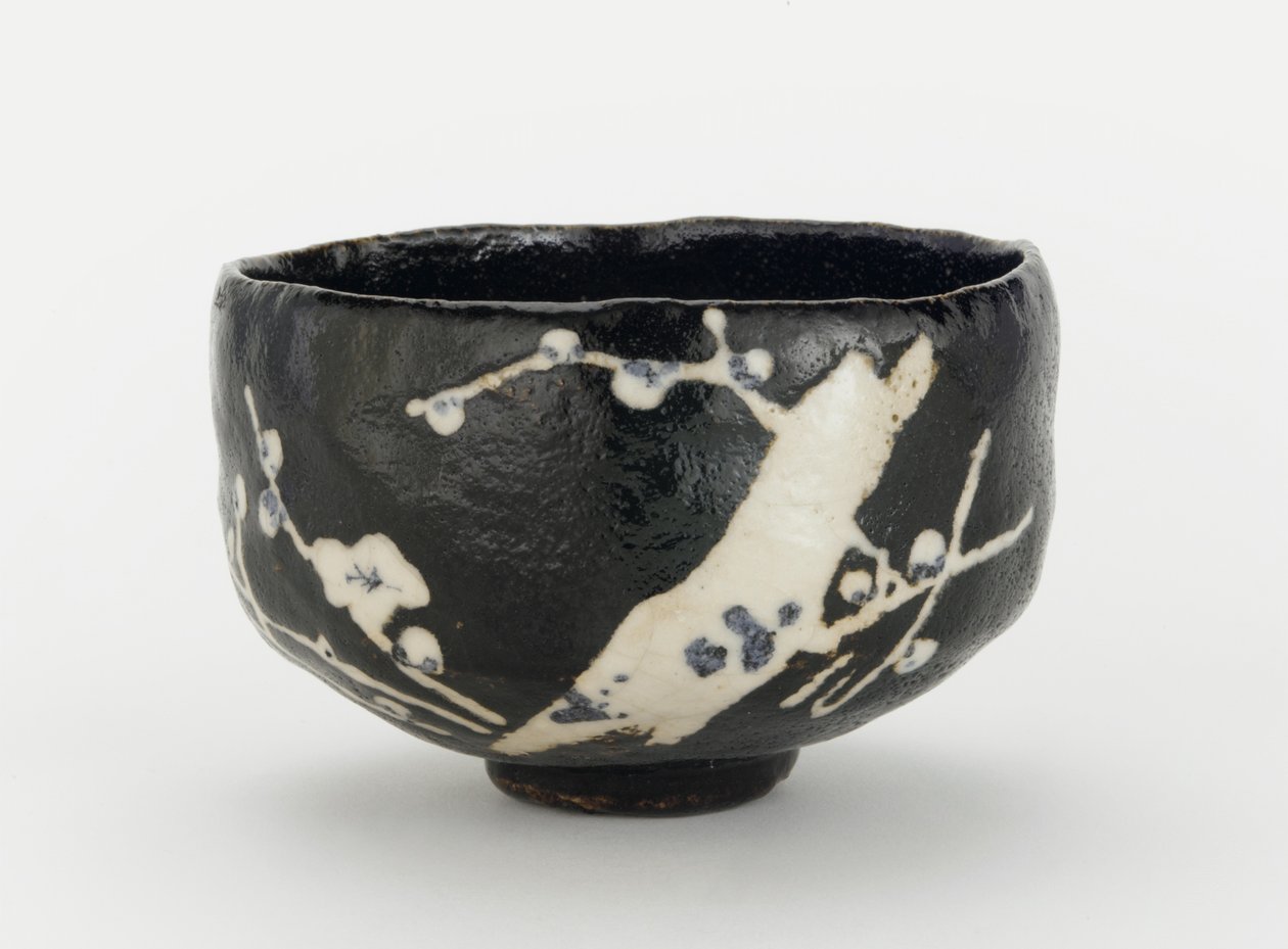 Tebolle med design av blomstrende plommetre, Kyoto, Kyoto-fu, Edo-perioden (keramikk) av Japanese School
