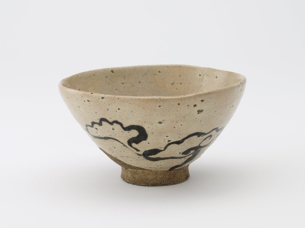Tebolle med design av udødelighetssopp, Edo-perioden, 1700-1800-tallet (steintøy med jernpigment under klar glasur) av Japanese School