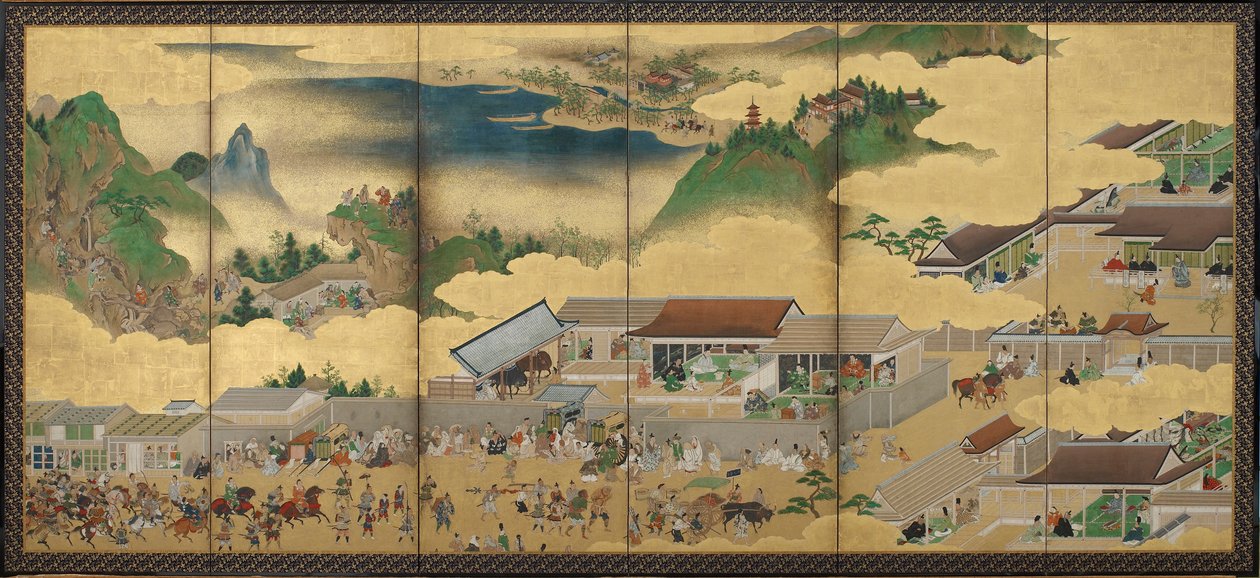 The Tale of Shuten Doji, Edo-perioden, ca. 1625-50 (blekk, ugjennomsiktig akvarell og gull på papir) av Japanese School