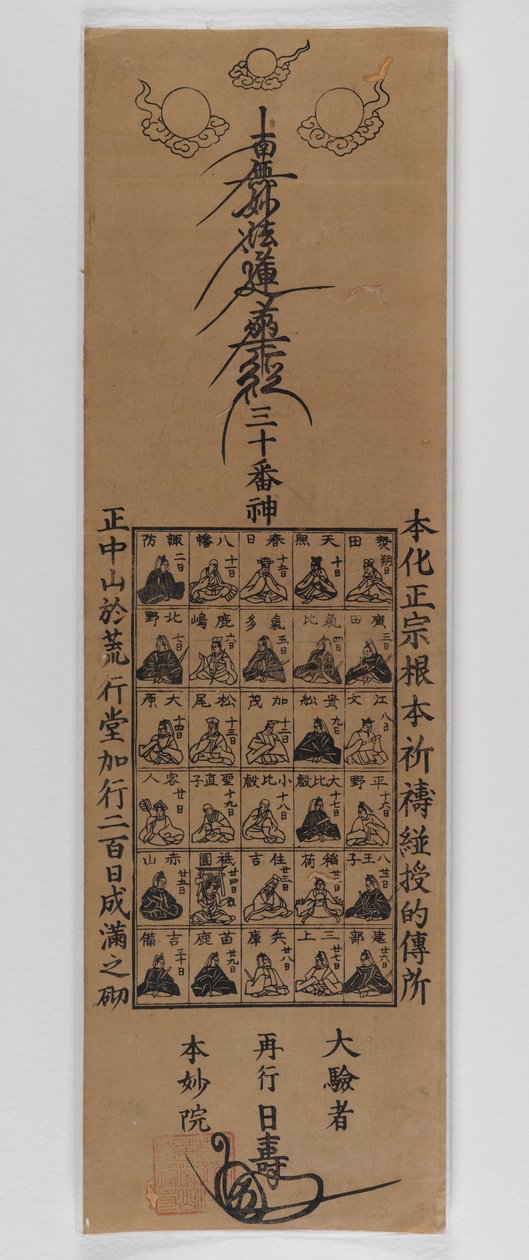 Thirty Gods of the Nichiren Sect (treblokktrykk) av Japanese School