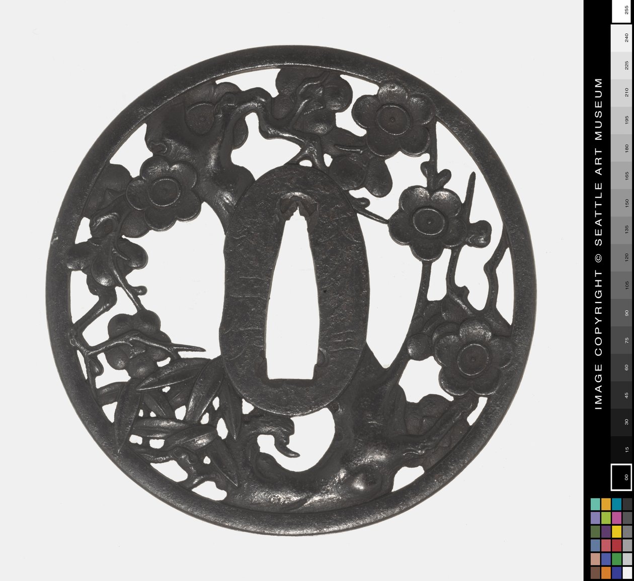 Tsuba: Gren av blomstrende kirsebær, tidlig 1700-tallet (jern) av Japanese School