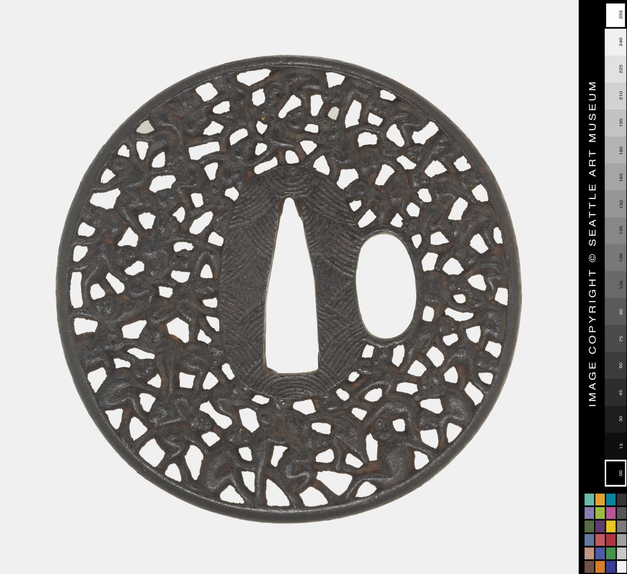 Tsuba: Hundred Monkeys av Japanese School