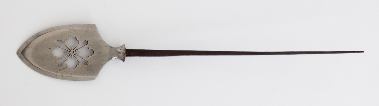 Yanone (pilspiss) av flat type (hirane) med gjennomboret Hanabishi-design (stål) av Japanese School