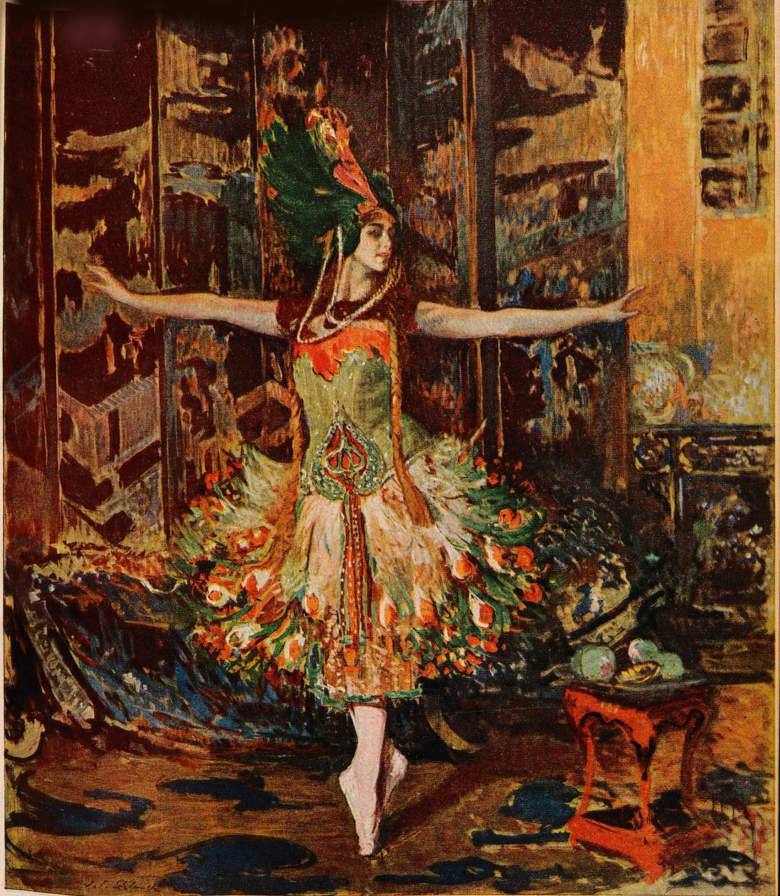 Tamara Karsavina. Forside av Jugend Magazine, 1914 av Jaques Èmile Blanche