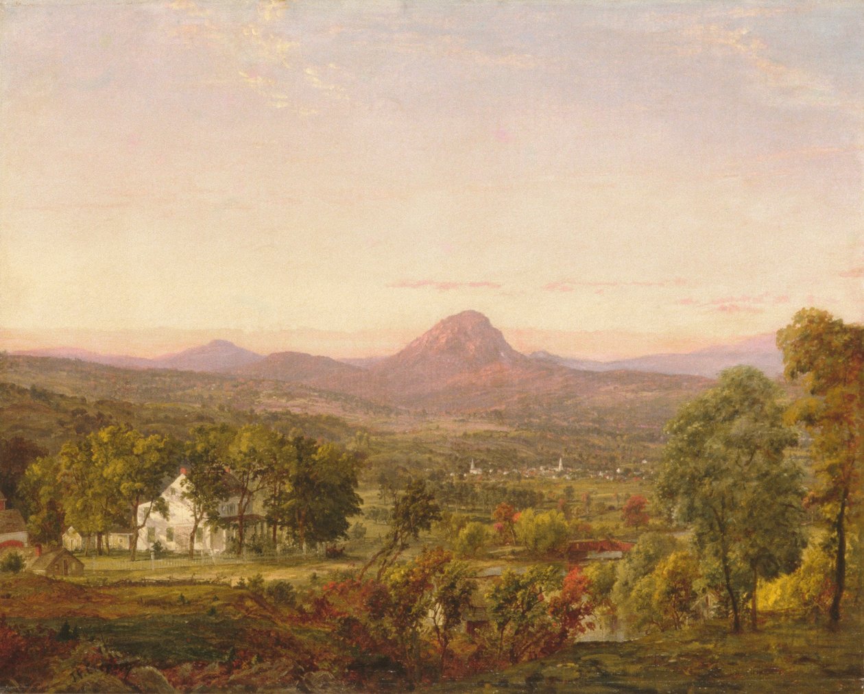 Høstlandskap, Sugar Loaf Mountain, Orange County, New York, ca. 1870-75 av Jasper Francis Cropsey