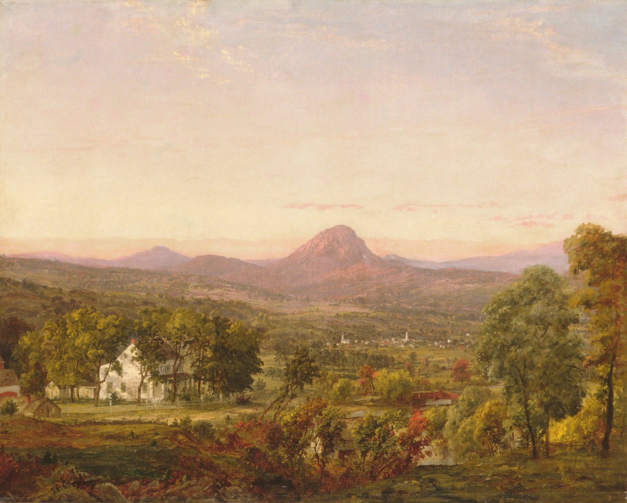 Høstlandskap, Sugar Loaf Mountain, Orange County, New York, ca. 1870-75. av Jasper Francis Cropsey