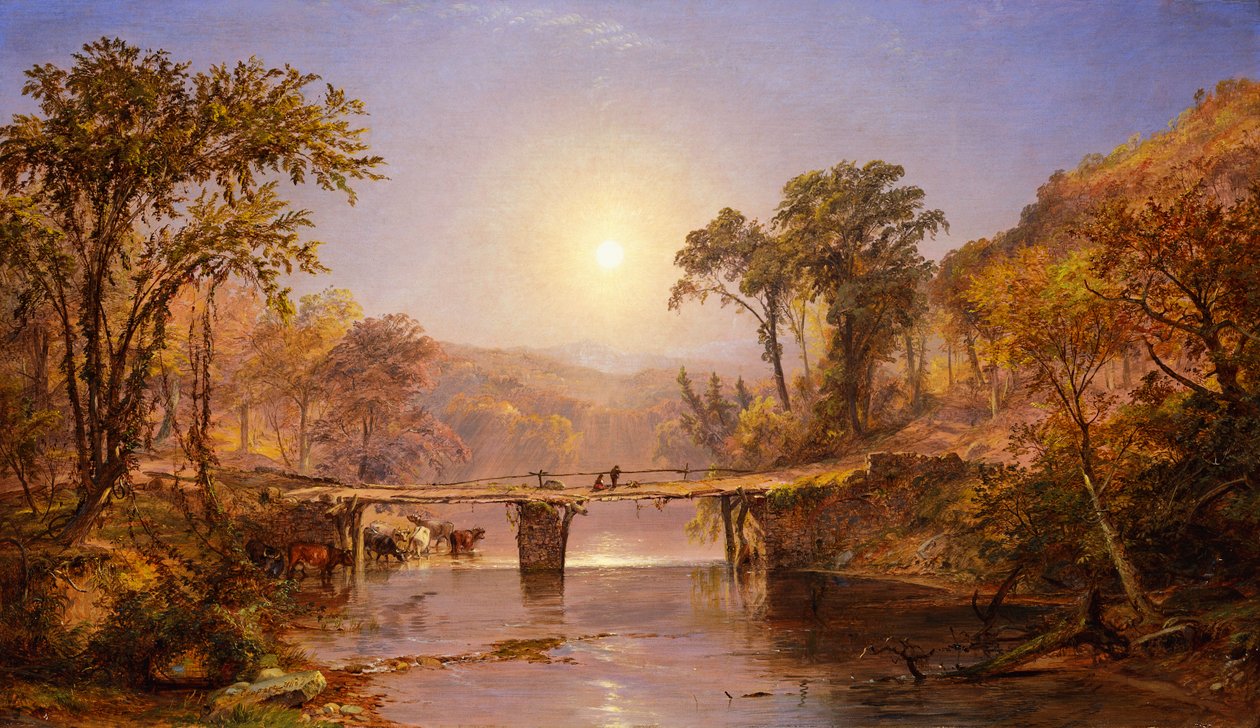 Indian Summer på Delaware River av Jasper Francis Cropsey
