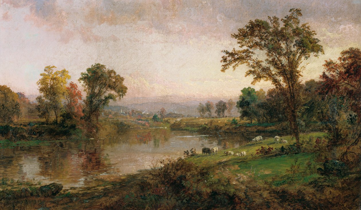 Elvelandskap - tidlig på høsten, 1888 av Jasper Francis Cropsey