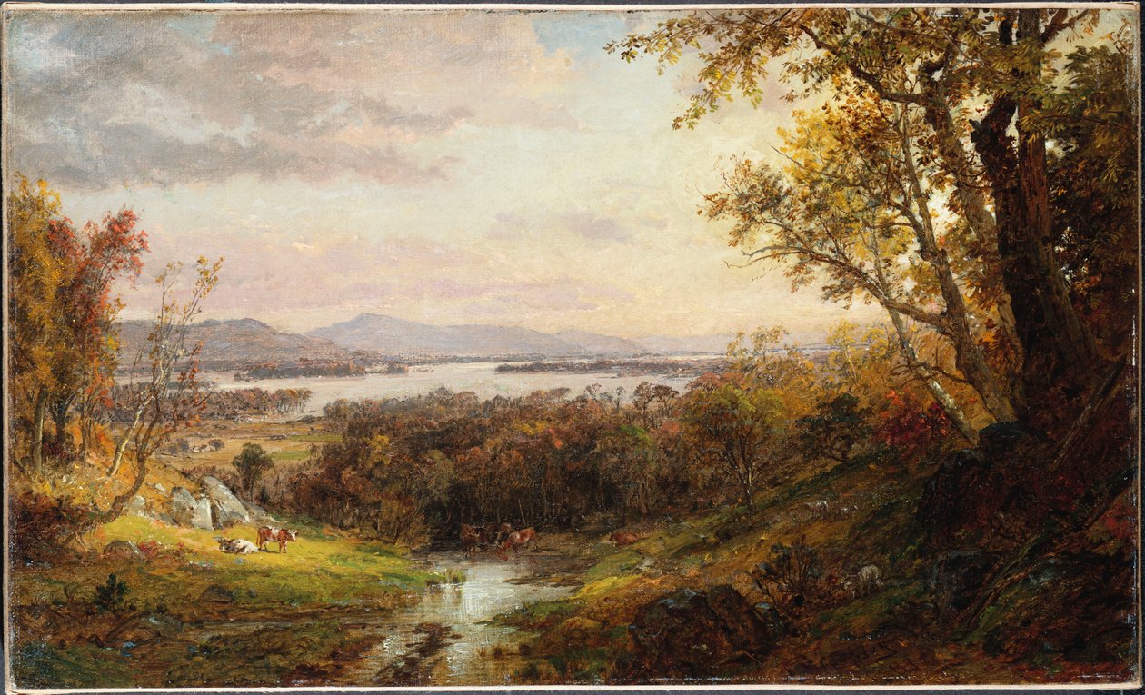 Utsikt over Hudson, 1883 av Jasper Francis Cropsey