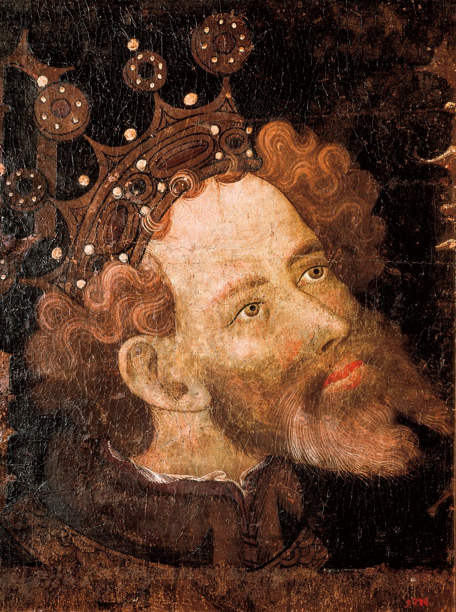 Peter IV av Aragon, detalj av et tempera på tre av Jaume Mateu av Jaume Mateu
