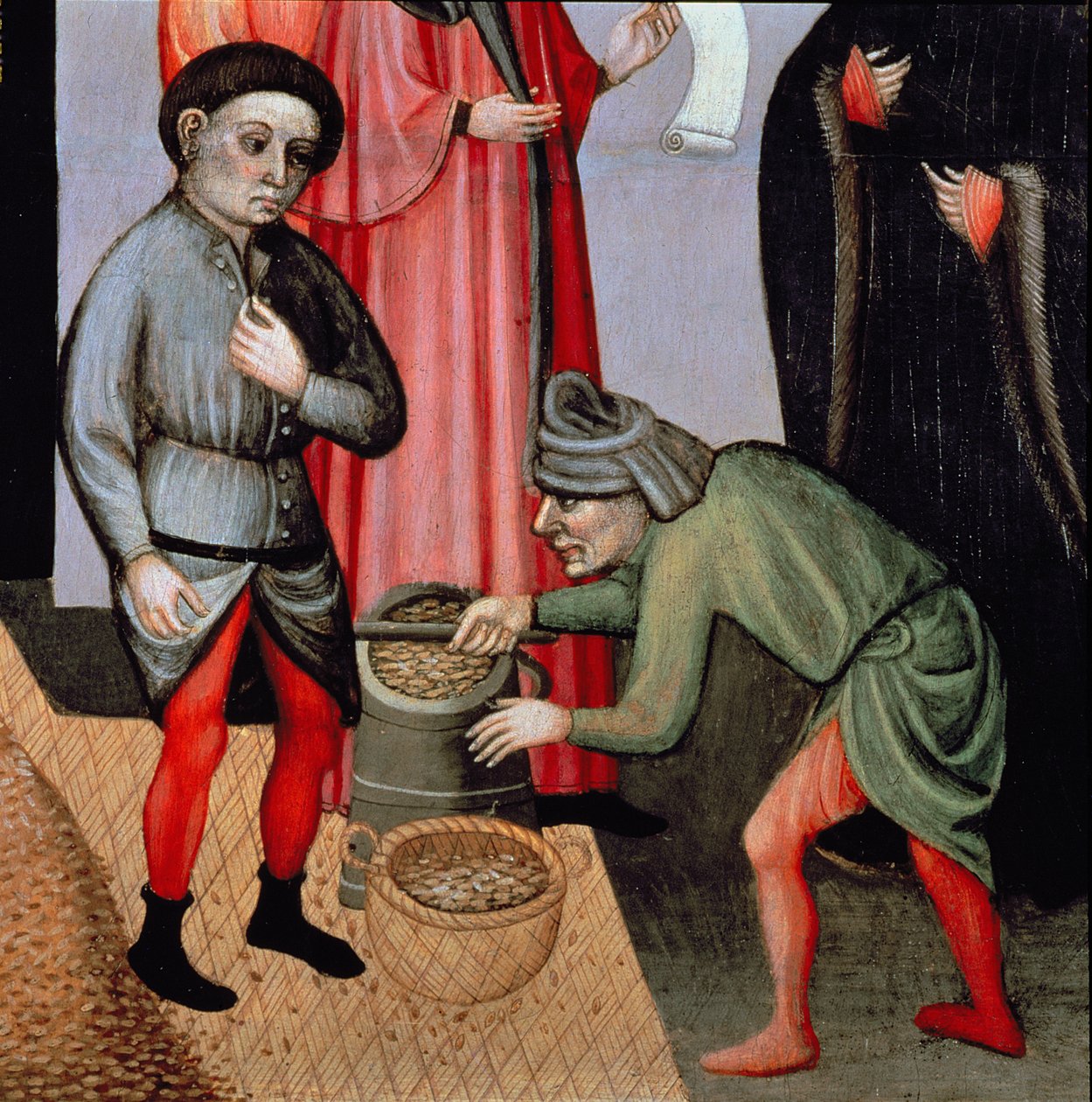 The Miraculous Multiplication of the Grain, detalj fra St. Nicholas of Bari-altertavlen av Jaume Cabrera