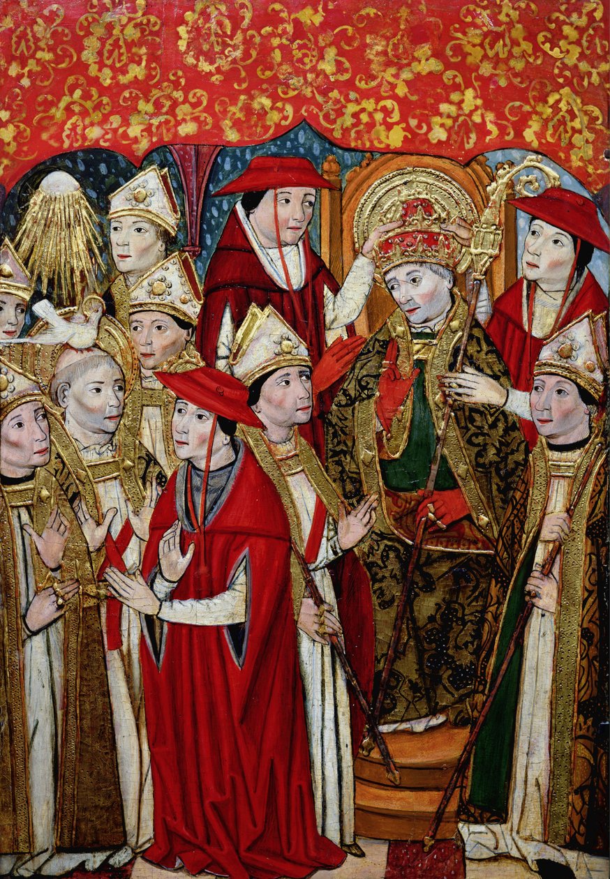 Valg av Fabian (d.c.250) til pavedømmet av Jaume Huguet