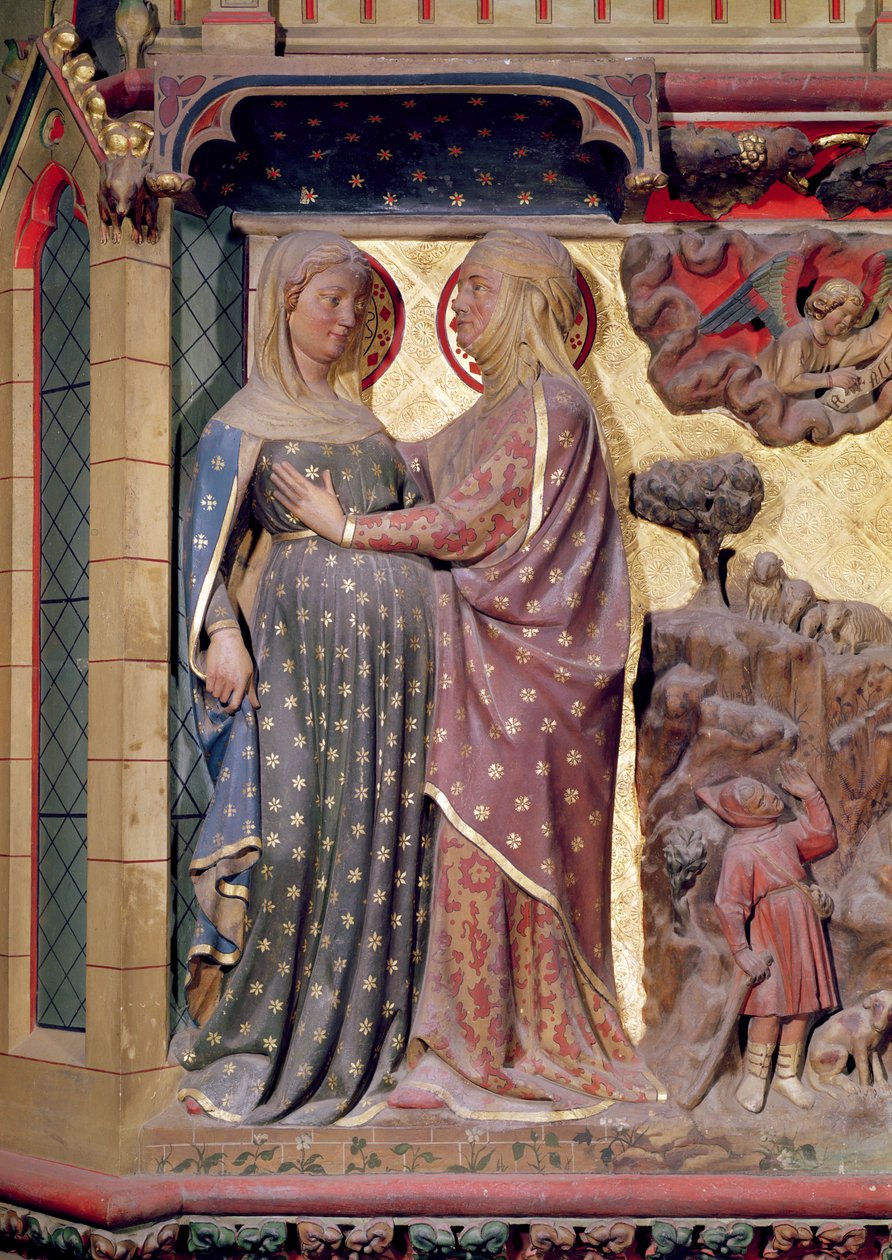 The Visitation, 1340-51 (malt stein) av Jean and Jean Le Boutellier Ravy