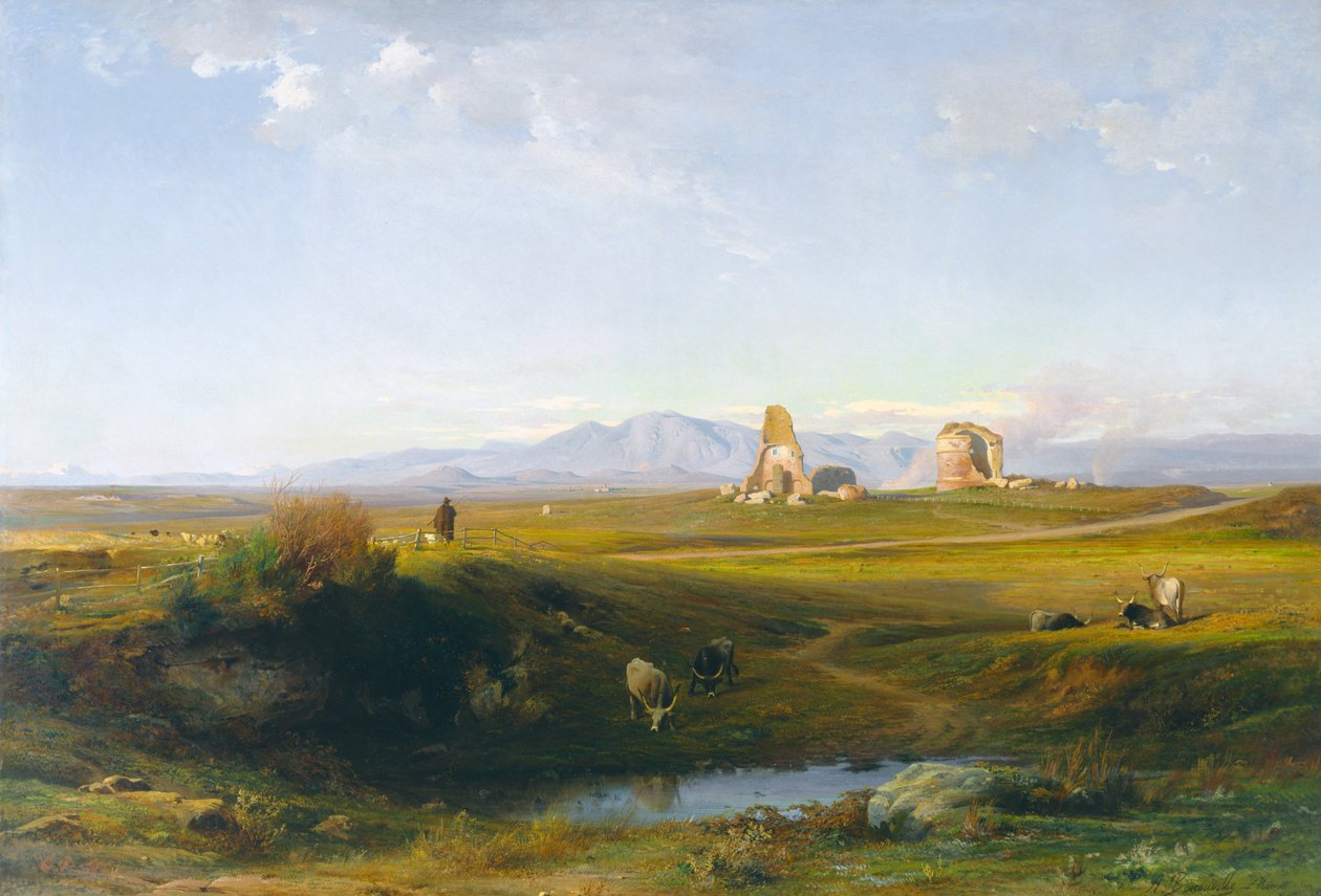 En utsikt over det romerske landskapet, 1848 av Jean Achille Benouville
