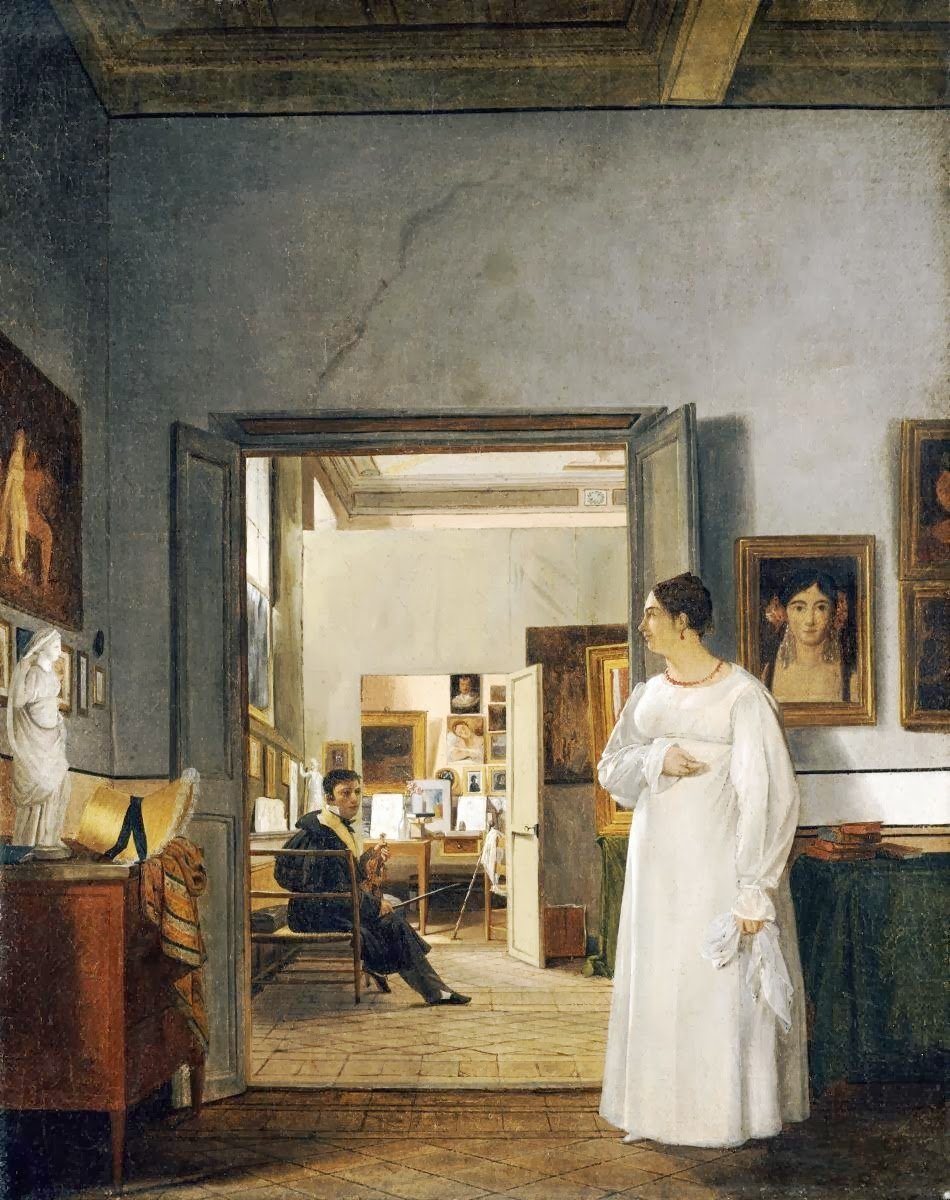 Studio of Ingres i Roma av Jean Alaux