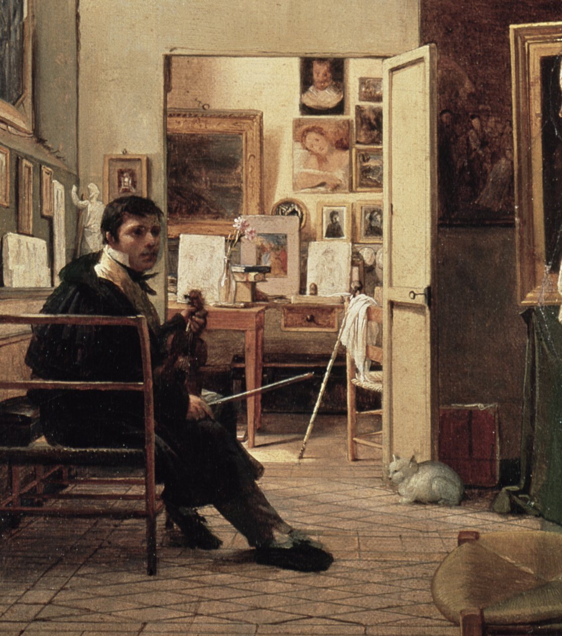 The Studio of Ingres i Roma, 1818 (detalj av 182576) av Jean Alaux