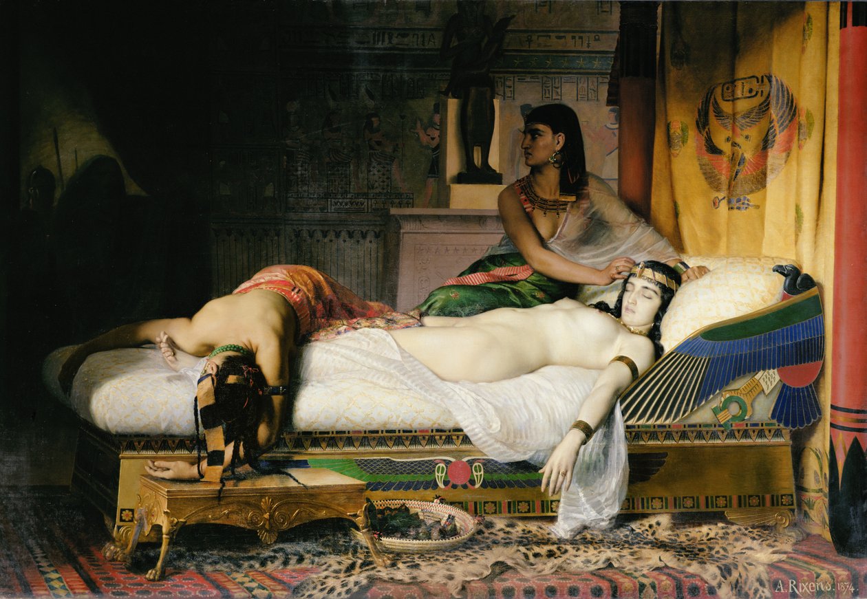Kleopatras død, 1874 av Jean Andre Rixens