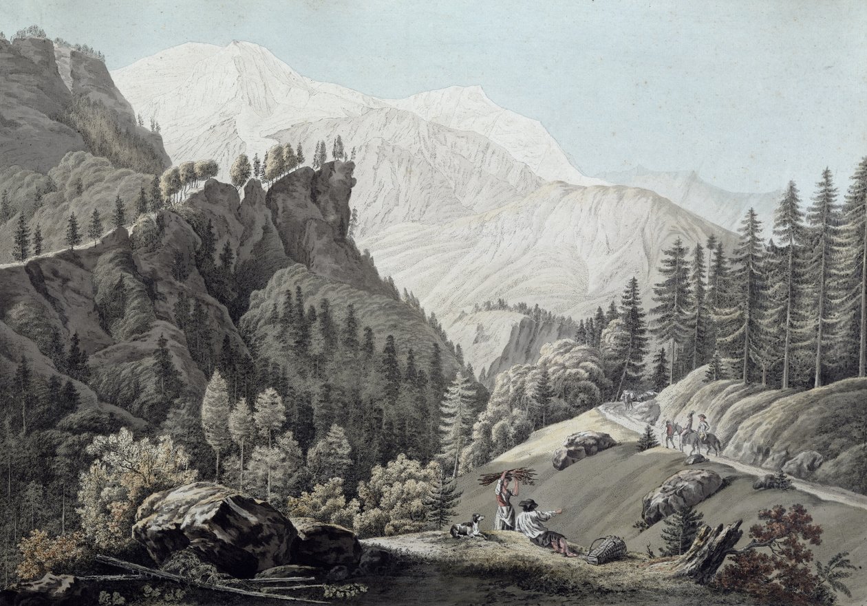 Utsikt over Chamonix-dalen, 1789 av Jean Antoine Linck