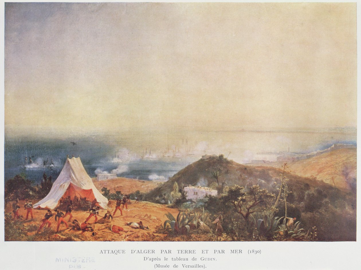 Angrep av Alger over land og sjø i 1830 av Jean Antoine Theodore Gudin