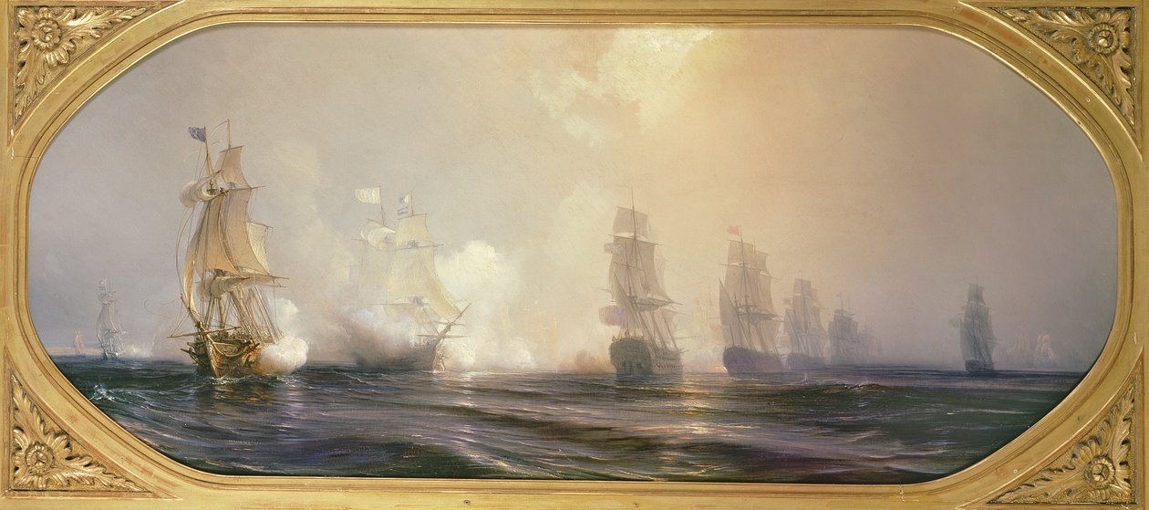 Sjøslag i Chesapeake Bay, 3. september 1781, 1848 av Jean Antoine Theodore Gudin