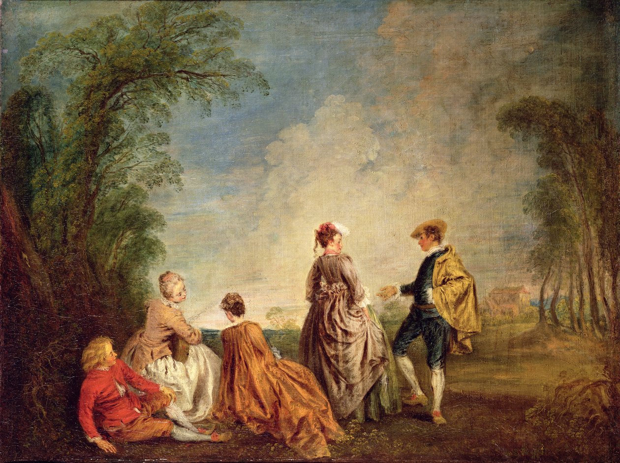 Et pinlig forslag, 1715-16 av Jean Antoine Watteau