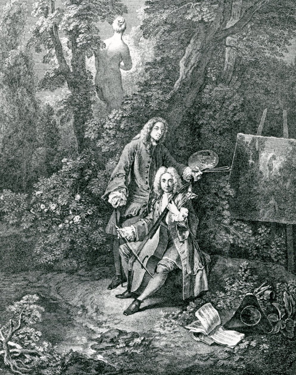 Jean Antoine Watteau og hans venn Monsieur de Julienne av Jean Antoine Watteau