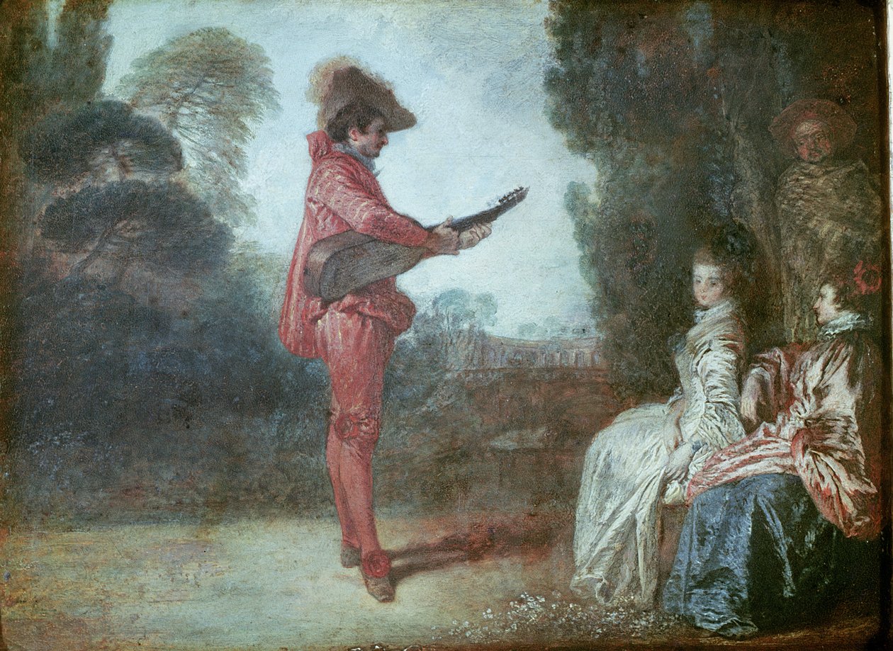 The Enchanter, ca. 1712 (olje på kobber) av Jean Antoine Watteau