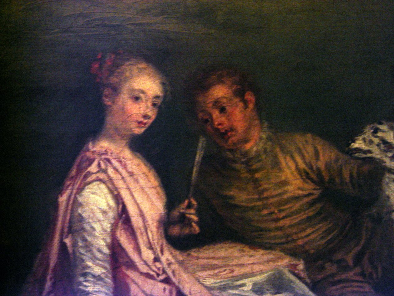 Stoppet under jakten (detalj) av Jean Antoine Watteau