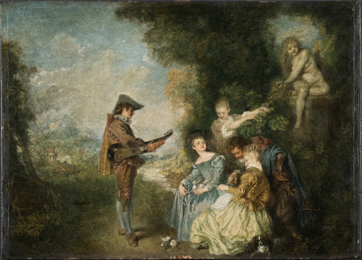 Kjærlighetsleksjonen av Jean Antoine Watteau