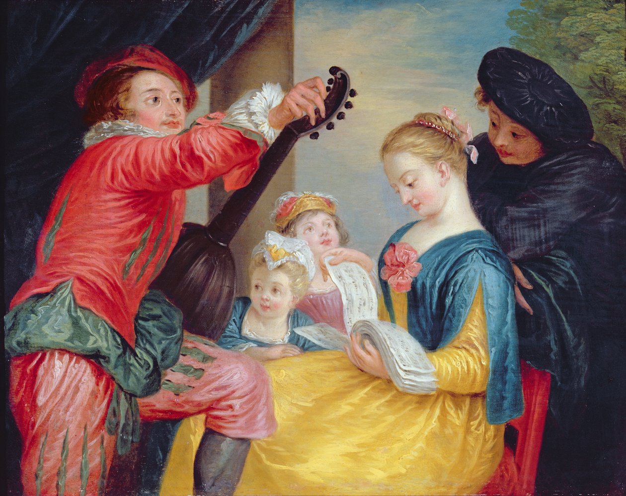 Musikktimen av Jean-Antoine Watteau