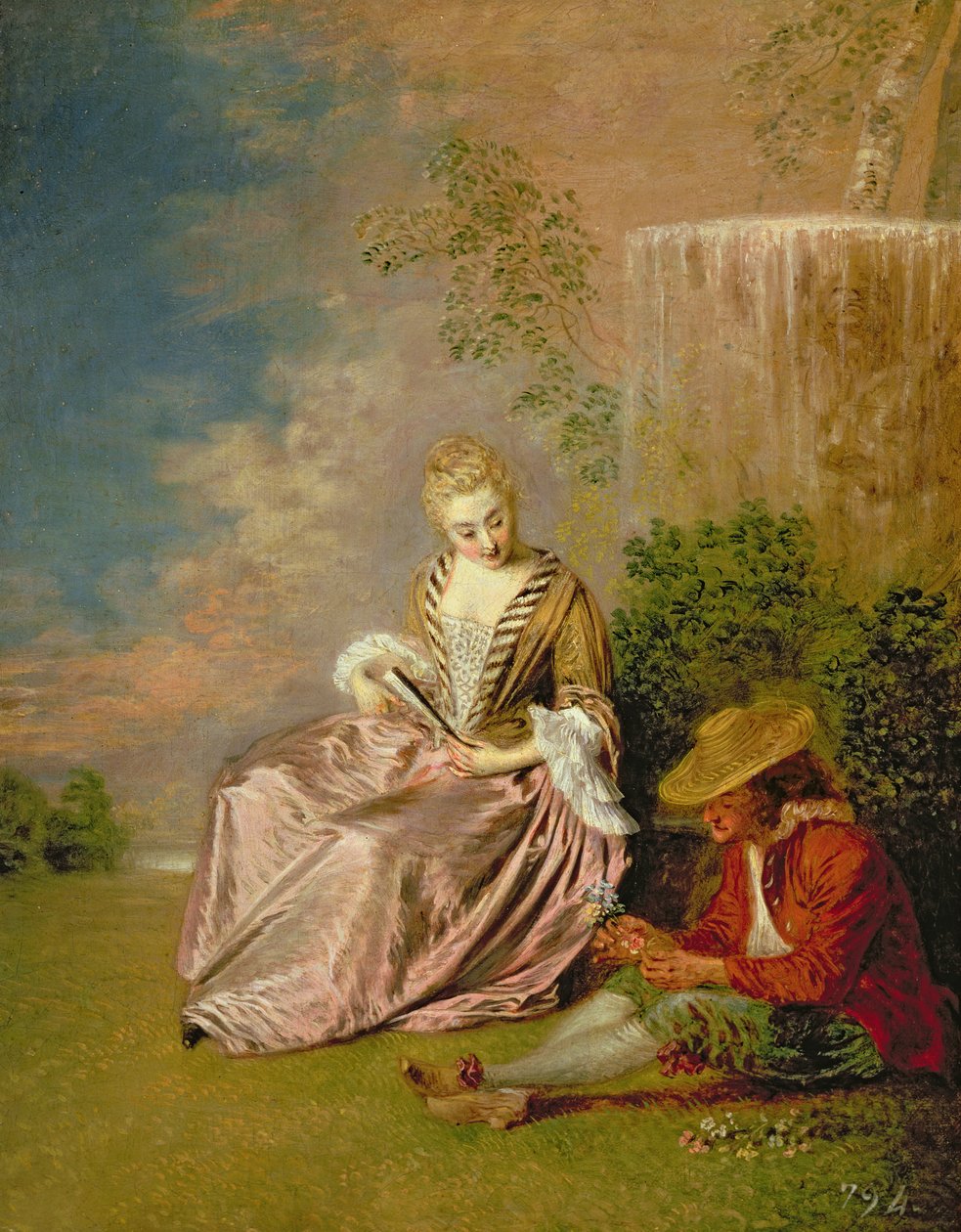 Den sjenerte elskeren, 1718 av Jean Antoine Watteau