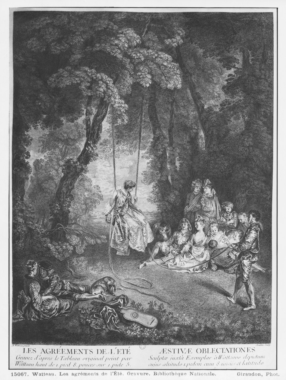Sommerens gleder, gravert av Francois Joullain (1697-1778) av Jean Antoine Watteau