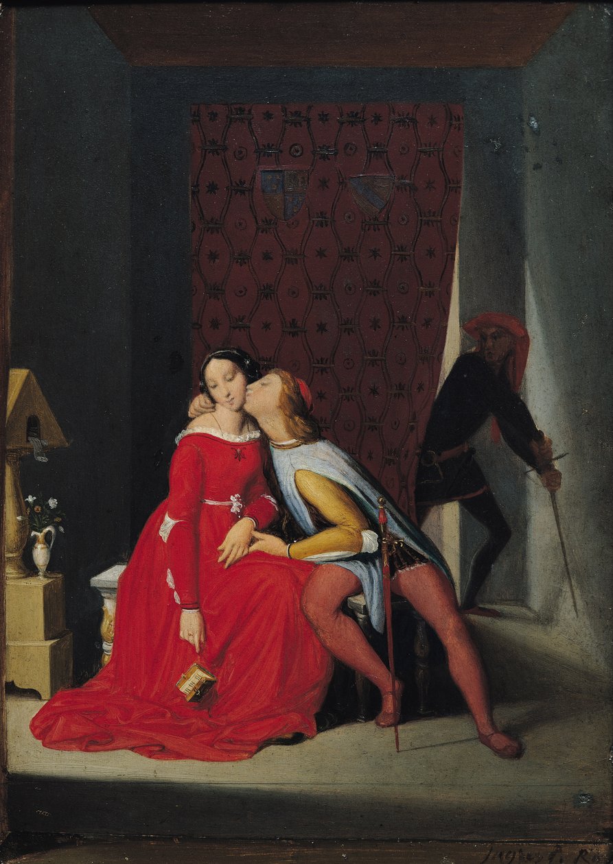 Gianciotto oppdager Paolo og Francesca, 1814 av Jean Auguste Dominique Ingres