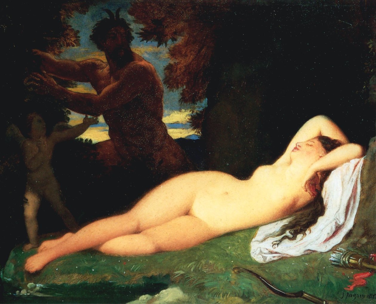 Jupiter og Antiope av Jean Auguste Dominique Ingres