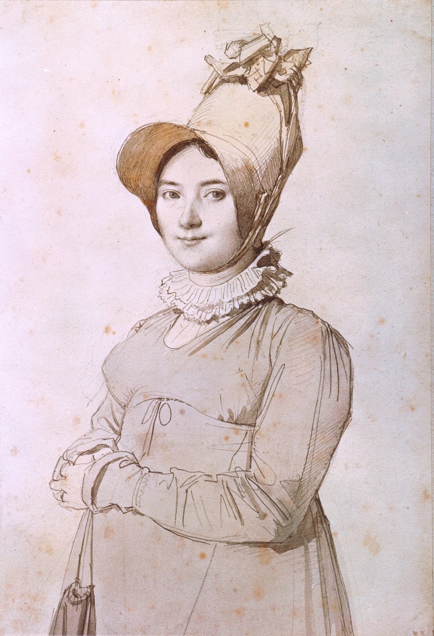 Madeleine Chapelle (1782-1849) 1813 (penn og blekk og wc på papir) av Jean Auguste Dominique Ingres