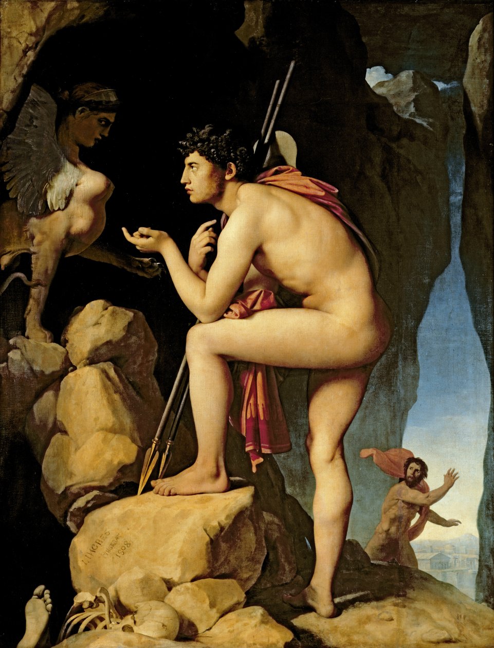 Ødipus og sfinxen, 1808 av Jean Auguste Dominique Ingres