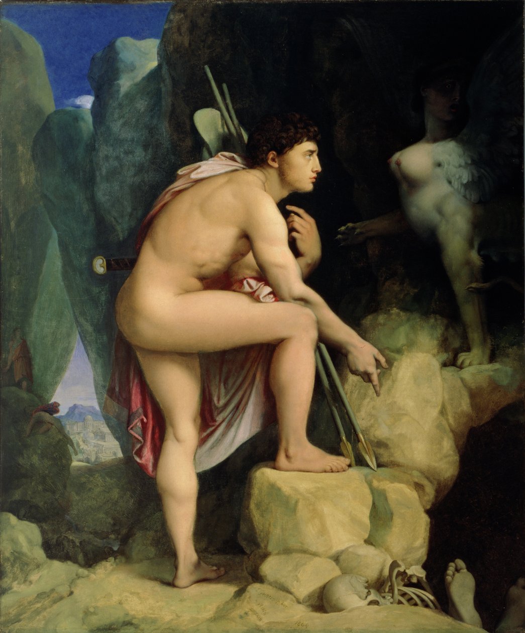 Ødipus og sfinxen, 1864 av Jean Auguste Dominique Ingres