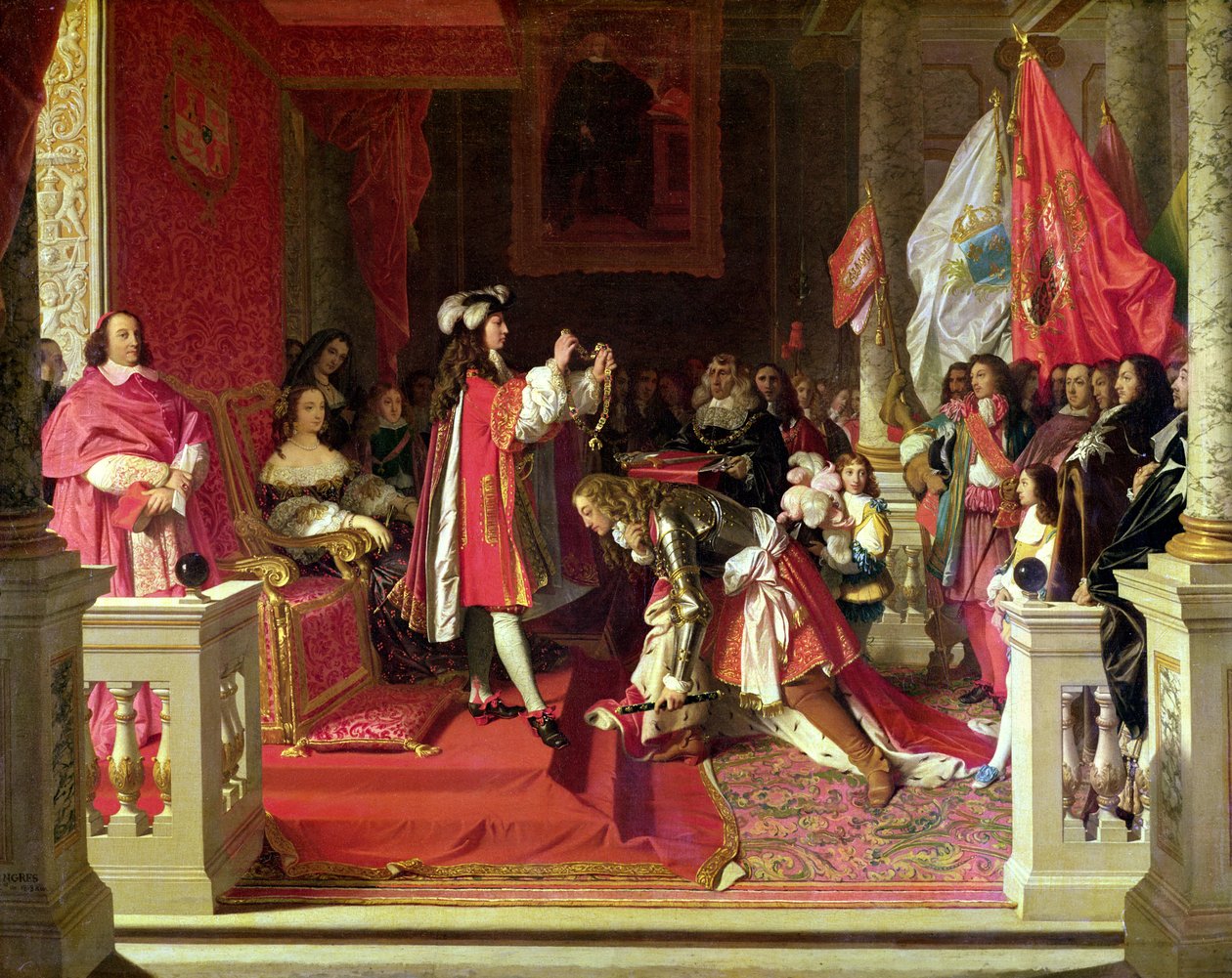 Philip V av Spania gjør marskalk James Fitzjames, hertug av Berwick, til kavaler av det gylne skinn etter slaget ved Almansa, 1818 av Jean Auguste Dominique Ingres
