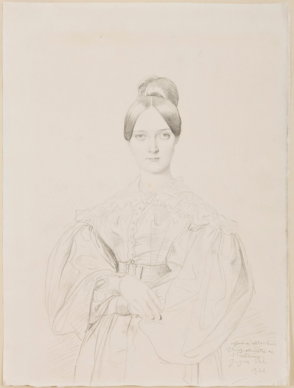 Portrett av Madame Thiers, 1834 (grafittblyant på papir) av Jean Auguste Dominique Ingres