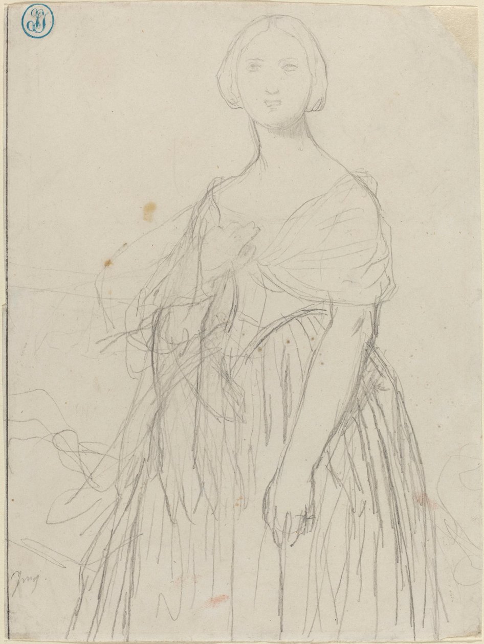 Skisse for Madame Moitessier av Jean Auguste Dominique Ingres