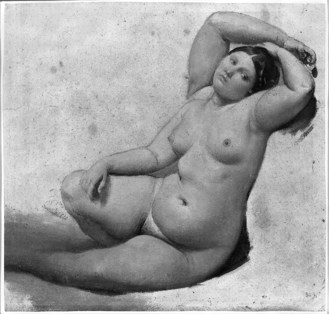 Studie for det tyrkiske badet (grafitt på papir) av Jean Auguste Dominique Ingres