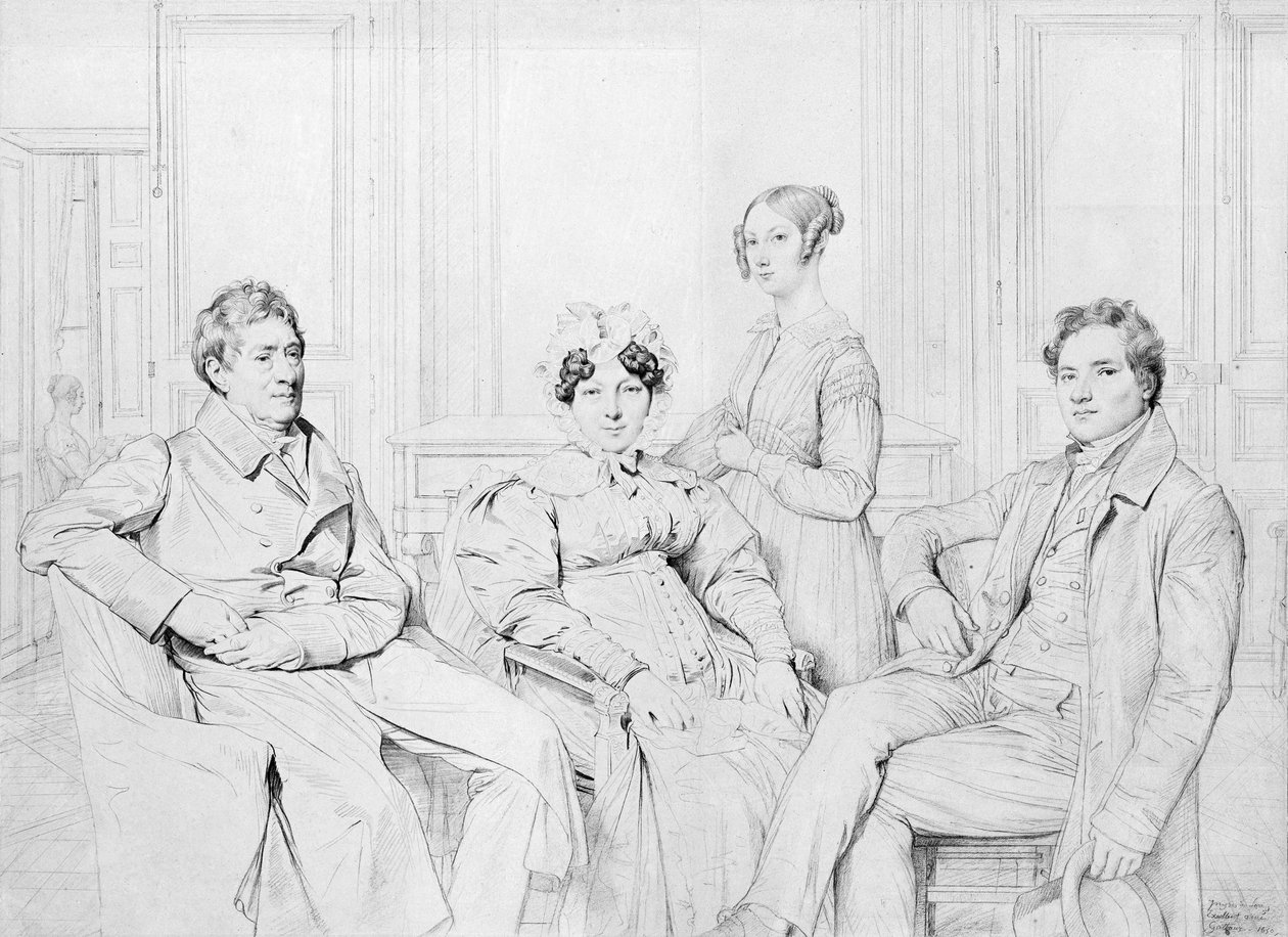 Familien Gatteaux av Jean Auguste Dominique Ingres