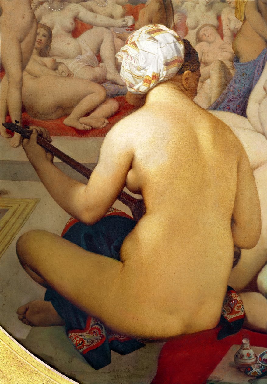 Det tyrkiske badet, detalj av musikeren, 1863 (detalj av 20529) av Jean Auguste Dominique Ingres
