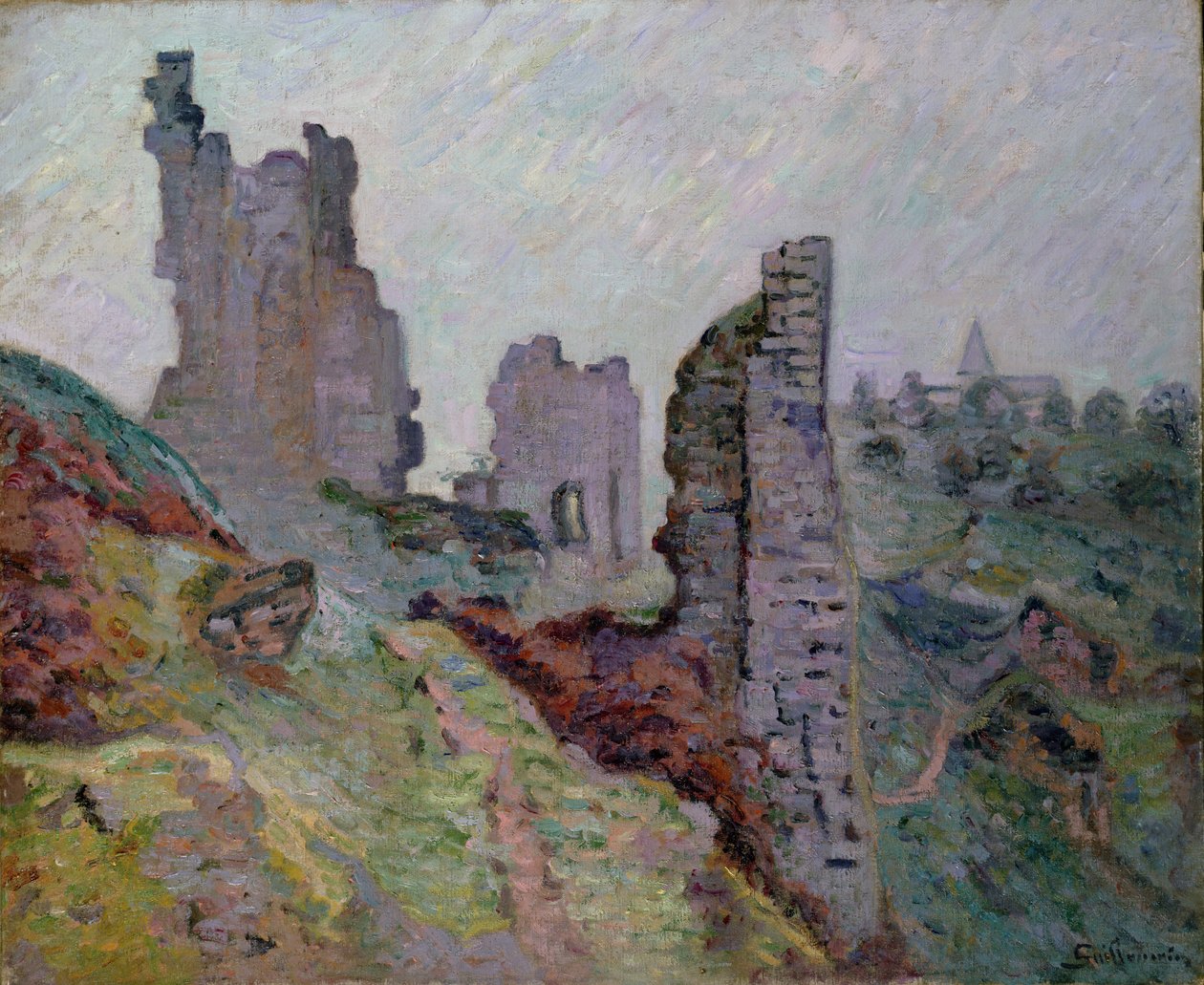 Ruiner i tåken ved Crozant, 1894 av Jean Baptiste Armand Guillaumin