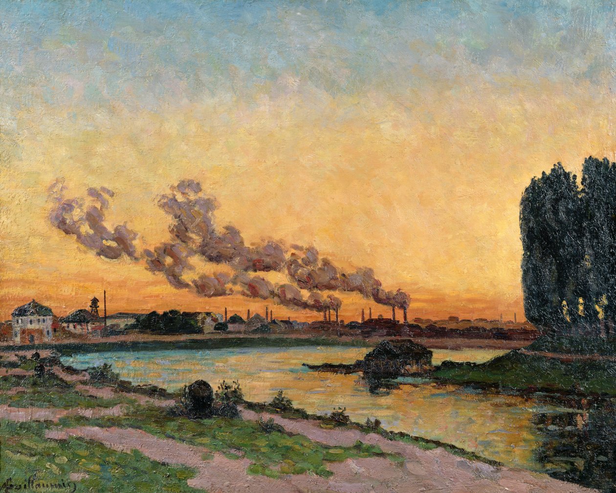 Solnedgang i Ivry, ca. 1872-73 av Jean Baptiste Armand Guillaumin