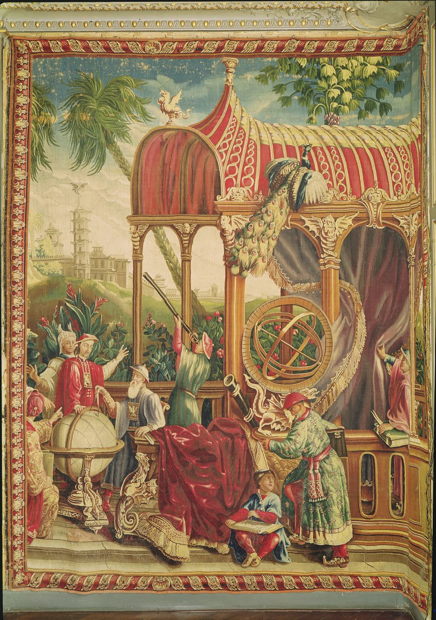 The Astronomers, Beauvais Workshop, 1711 (teppe) av Jean Baptiste Belin de Fontenay